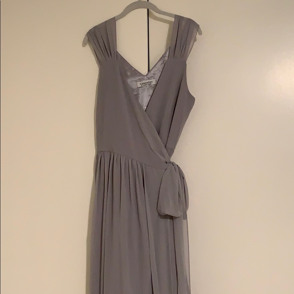 Elegant Long Evening Grey Dress